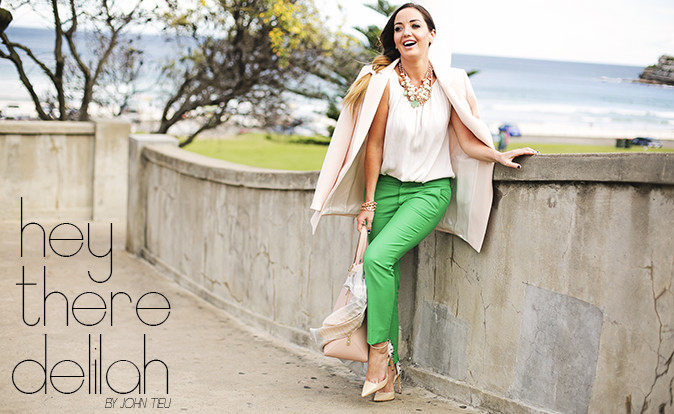 amber renae green pants pale pink blazer long line jacket michael kors blog blogger sydney top best fashion 